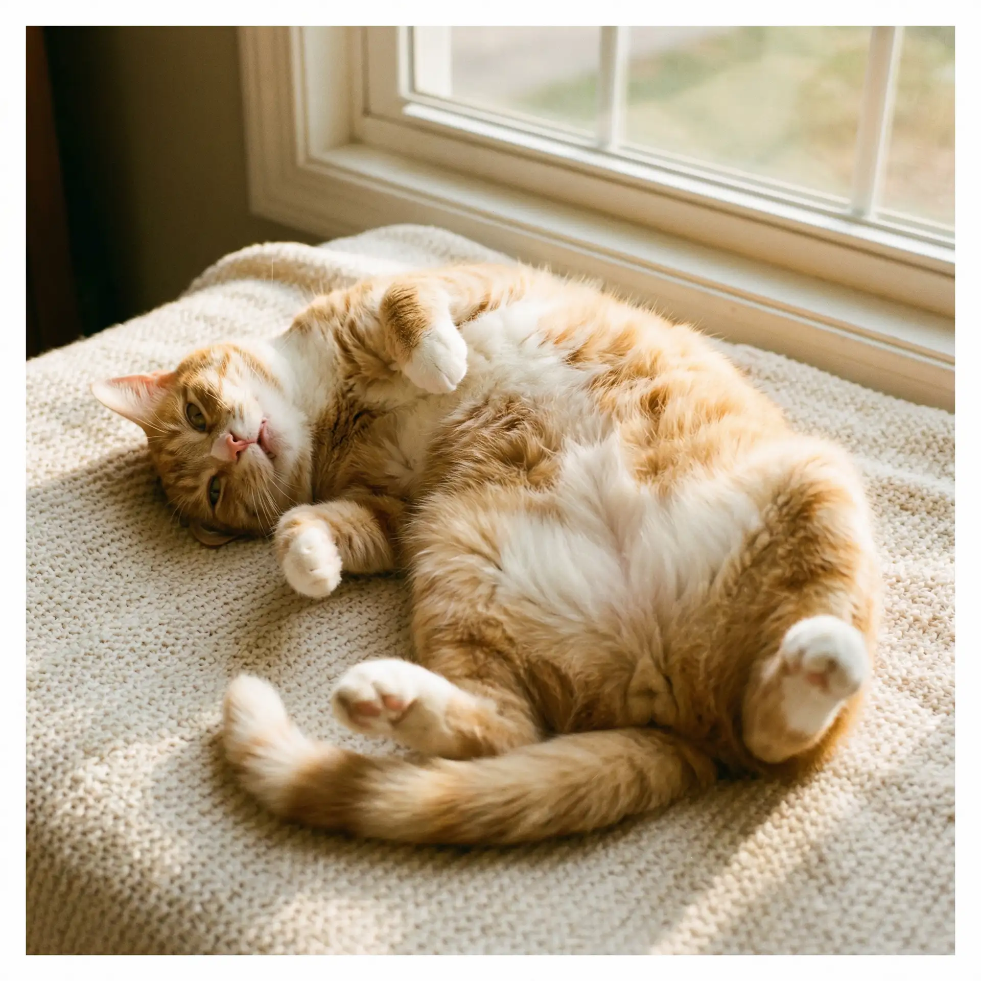 猫咪仰躺露出肚皮 - 深山猎户h
